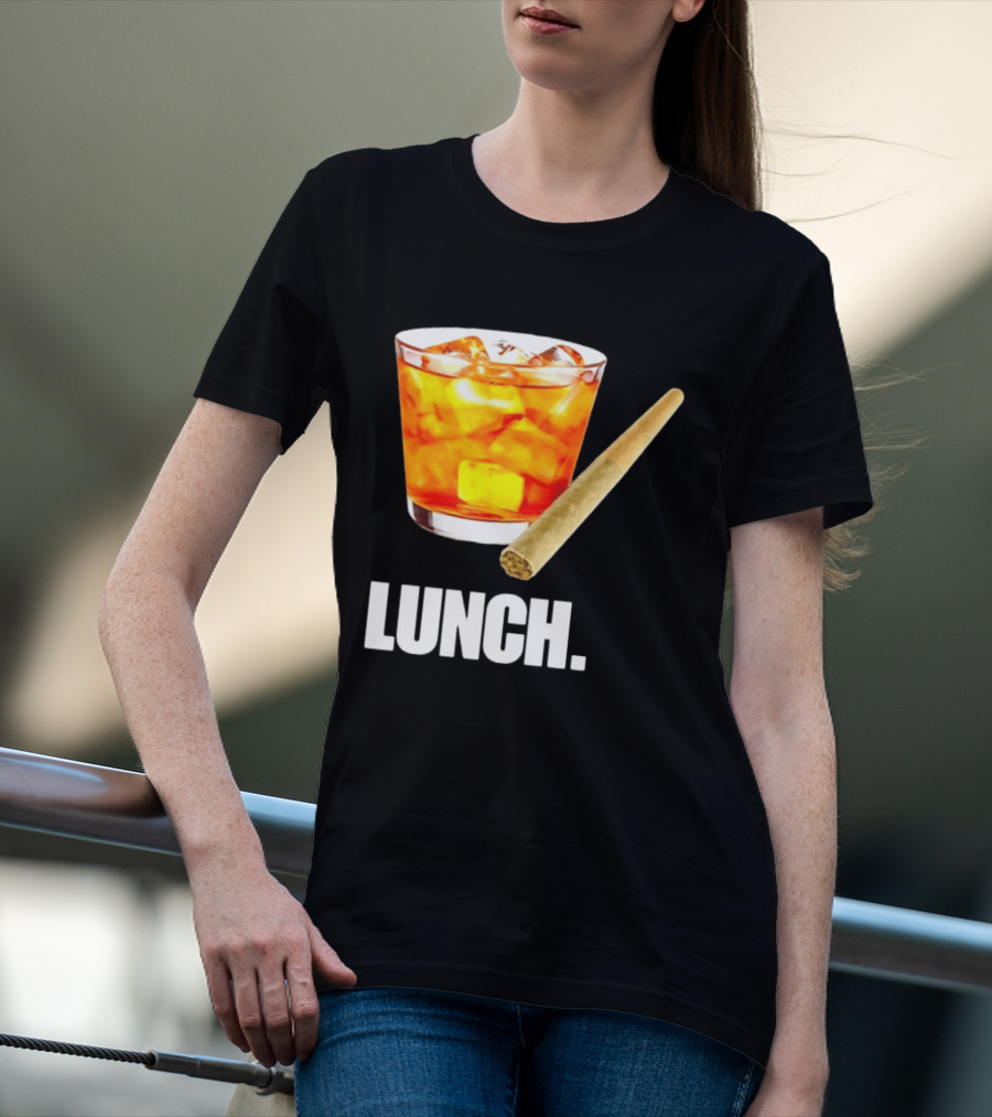 Lunch Whiskey Cigar Drinking Smoking T-Shirt