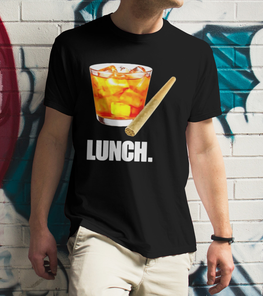 Lunch Whiskey Cigar Drinking Smoking T-Shirt