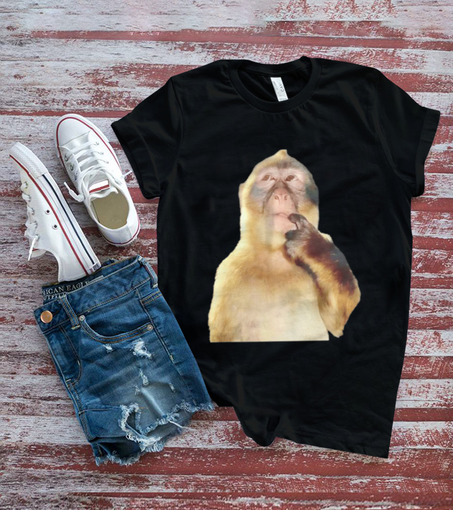 Pondering Monkey Curious Expression Contemplation T-Shirt