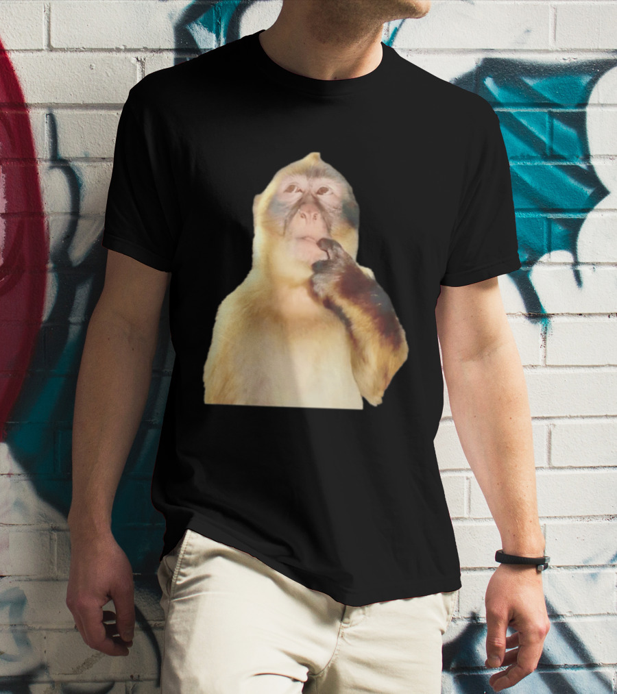 Pondering Monkey Curious Expression Contemplation T-Shirt