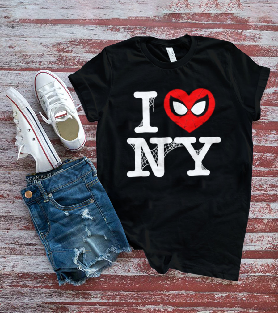 I Love NY Spider Man Marvel Superhero Iconic Web T-Shirt
