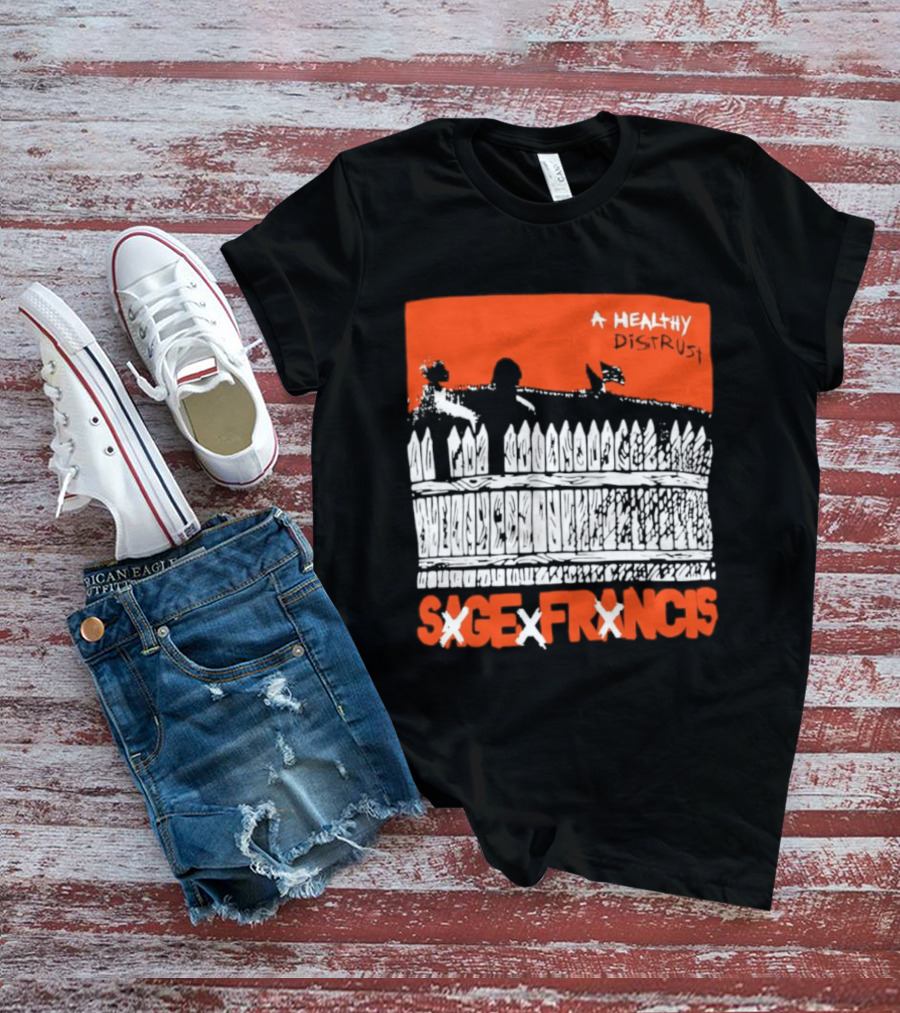 Sage Francis A Healthy Distrust Hip Hop Silhouette White Fence Red T-Shirt