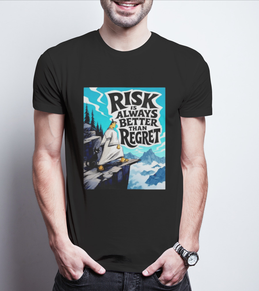 Samurai Jack Risk Is Always Better Than Regret Mountain Scene T-Shirt