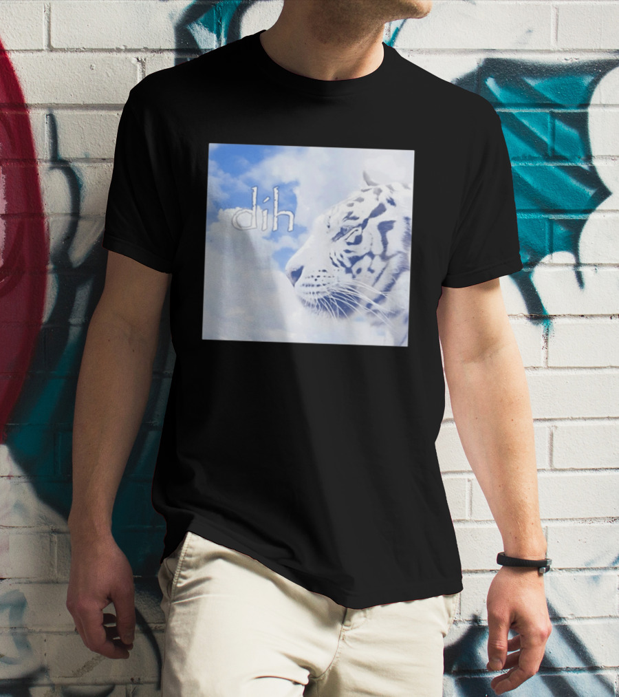 Tiger Dih Majestic Clouds White Bengal Tiger Profile T-Shirt