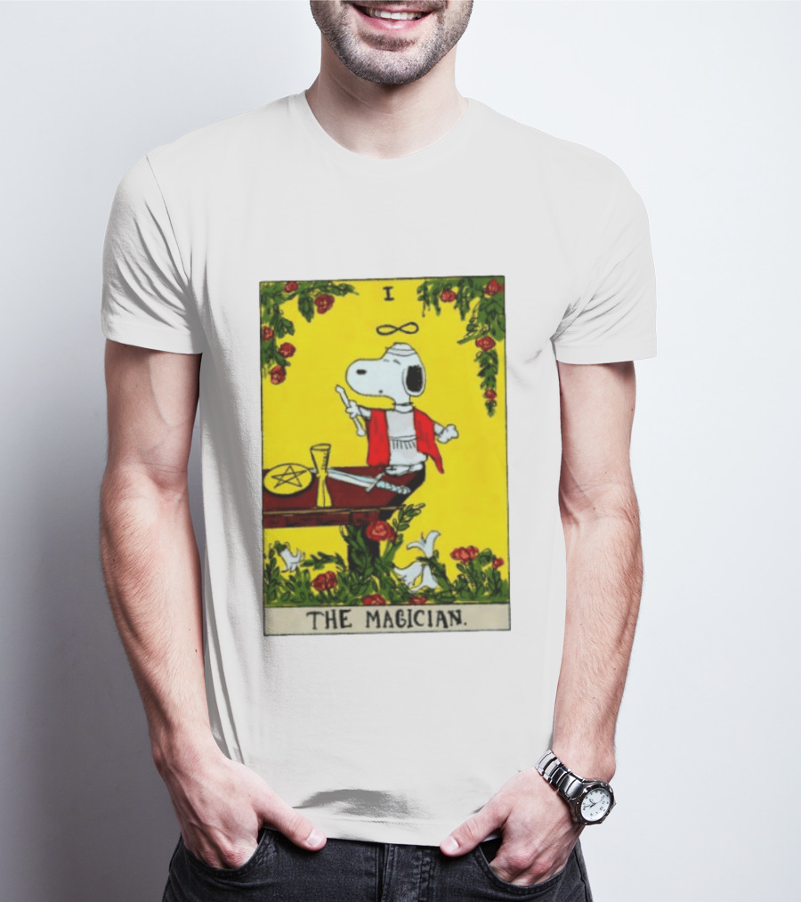 Snoopy Peanuts The Magician Tarot Card T-Shirt