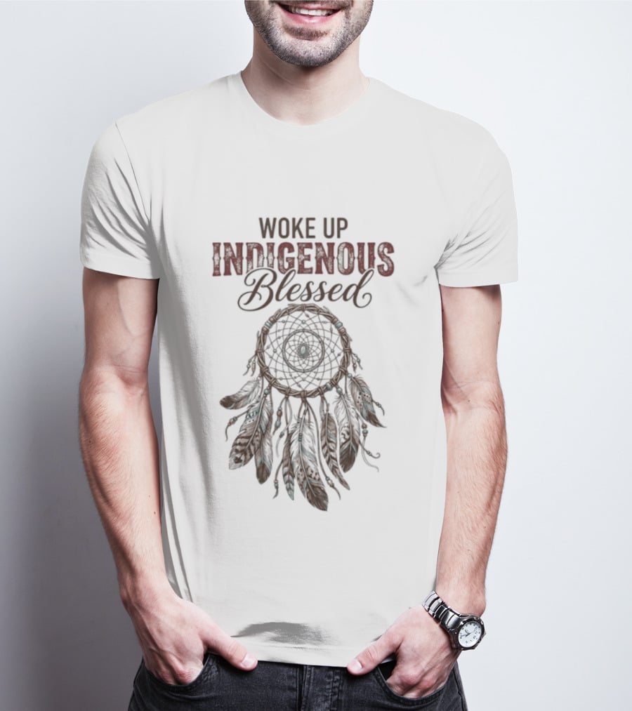 Woke Up Indigenous Blessed Dreamcatcher Feathers T-Shirt