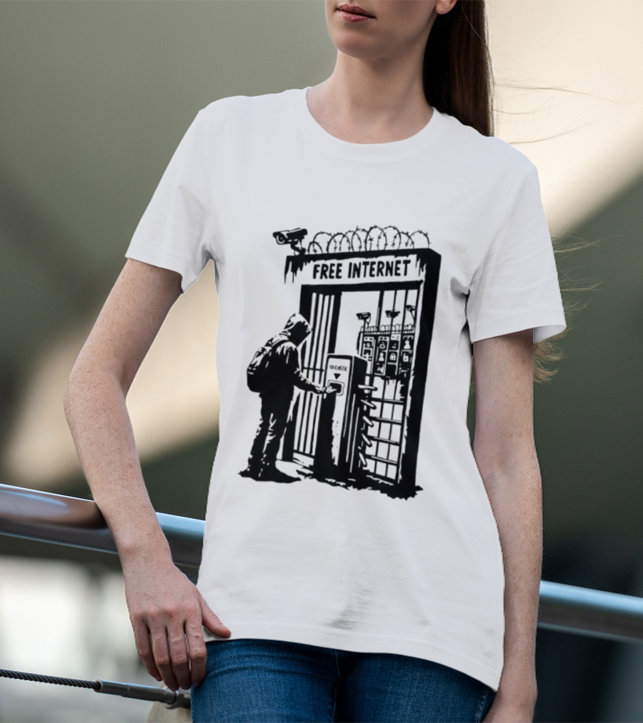 Free Internet Surveillance ID Check Privacy Concerns T-Shirt