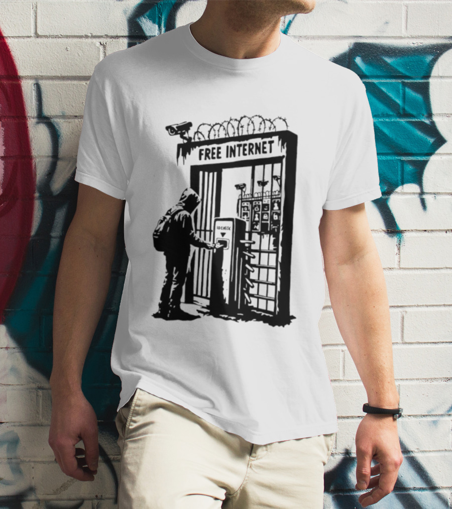 Free Internet Surveillance ID Check Privacy Concerns T-Shirt