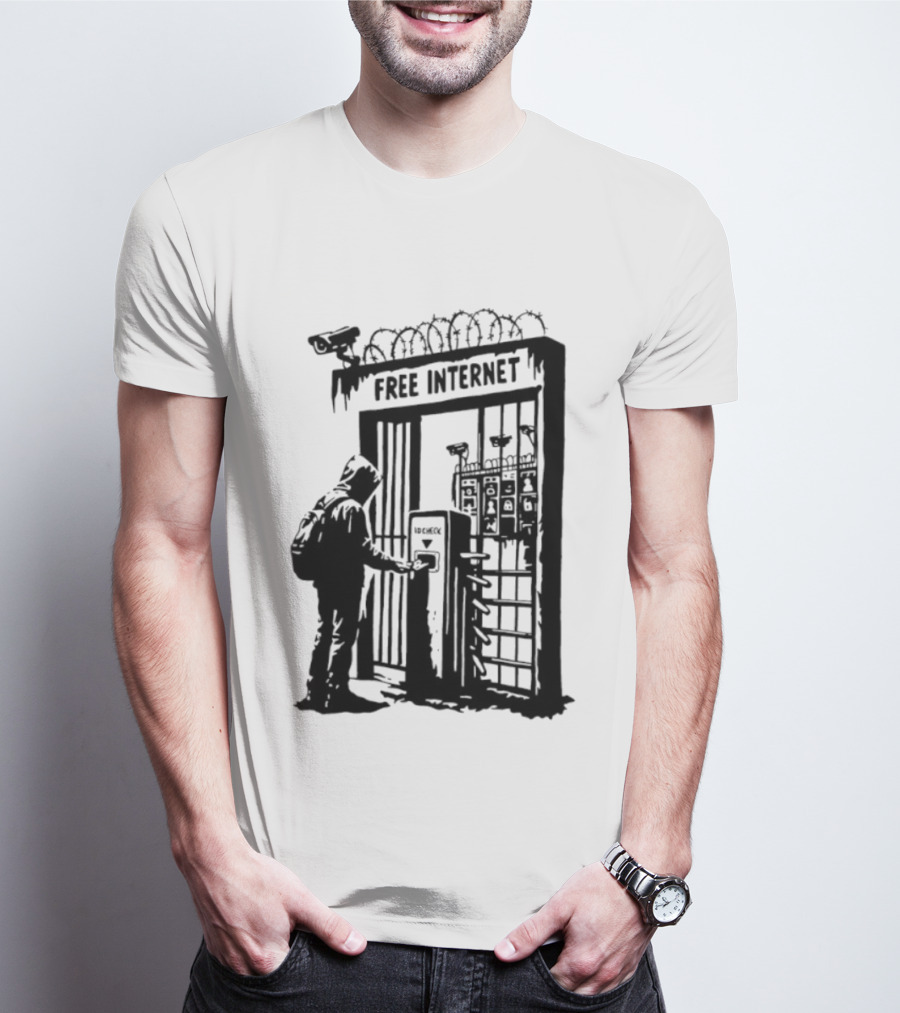 Free Internet Surveillance ID Check Privacy Concerns T-Shirt
