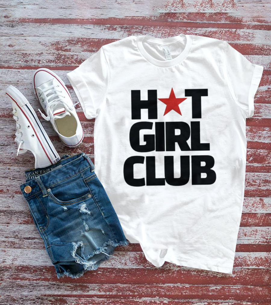 Hot Girl Club Red Star Trendy Fashion T-Shirt