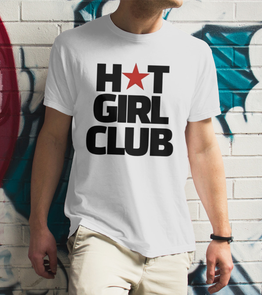 Hot Girl Club Red Star Trendy Fashion T-Shirt
