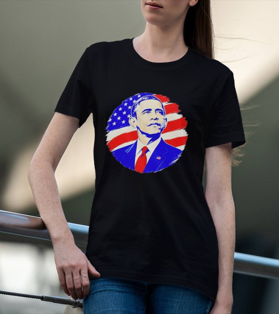 Barack Obama American Flag US President T-Shirt