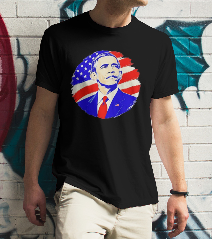 Barack Obama American Flag US President T-Shirt