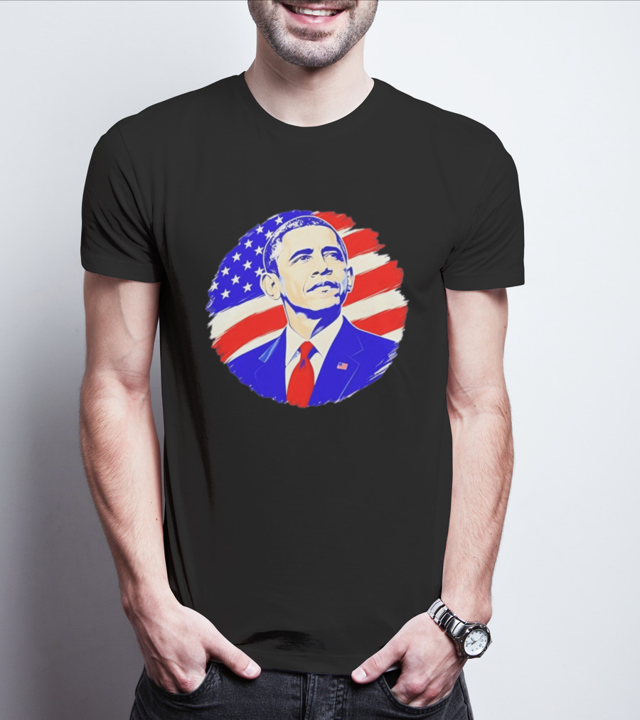 Barack Obama American Flag US President T-Shirt