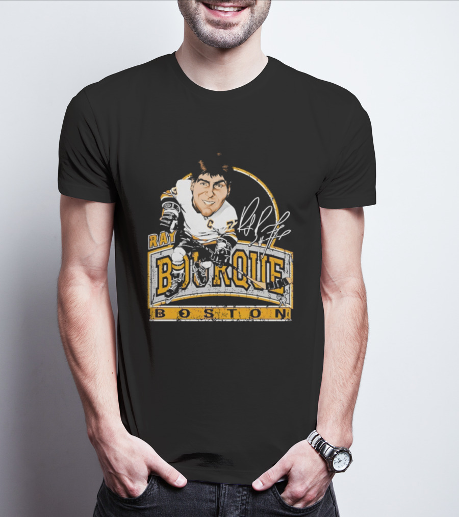 Ray Bourque Boston Bruins Hockey Bruce Stark Caricature T-Shirt