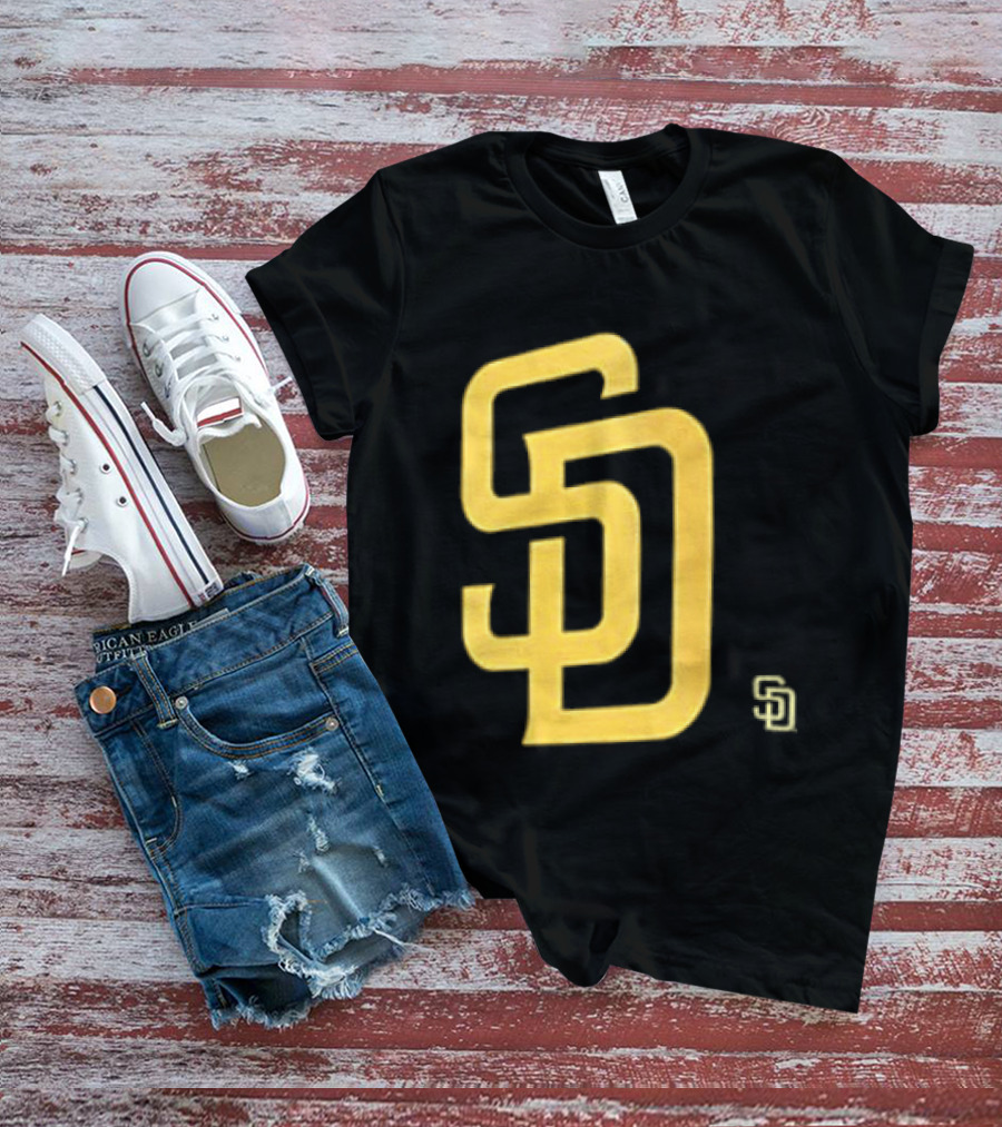 San Diego Padres SD Logo Cartoon 2 Sided T-Shirt