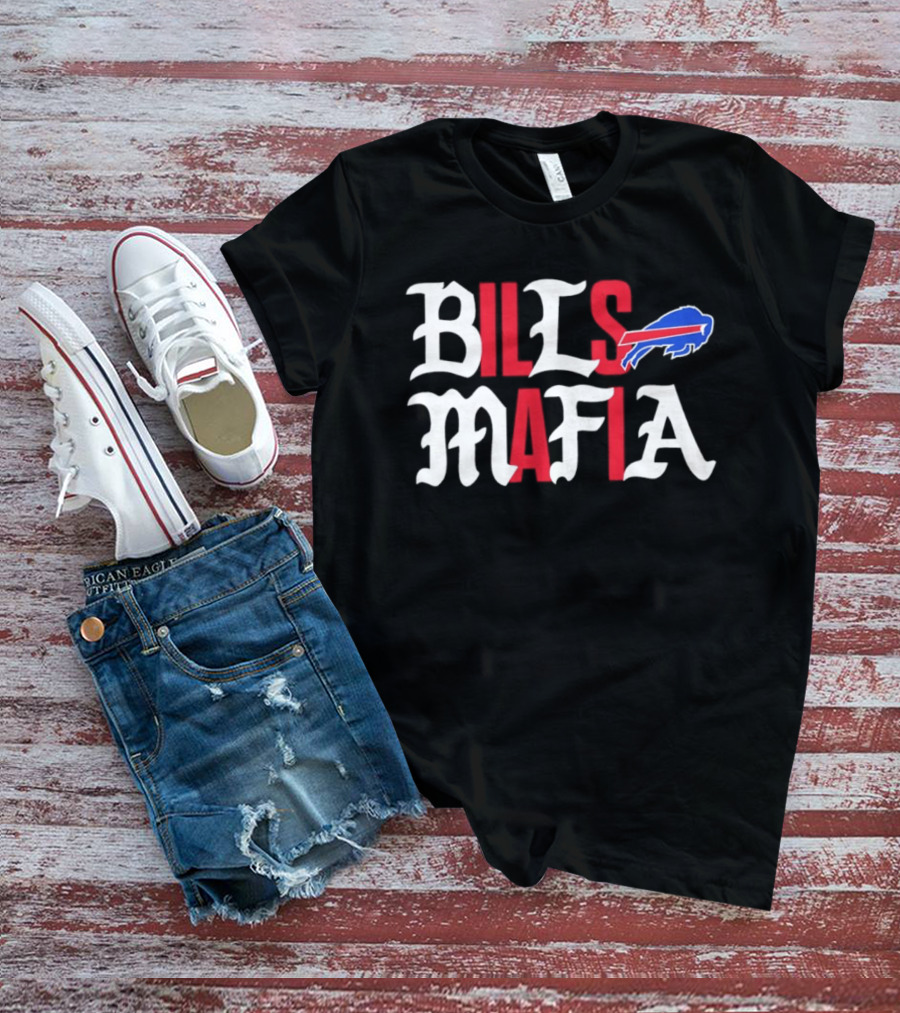Buffalo Bills Mafia Wordmark With Team T-Shirt