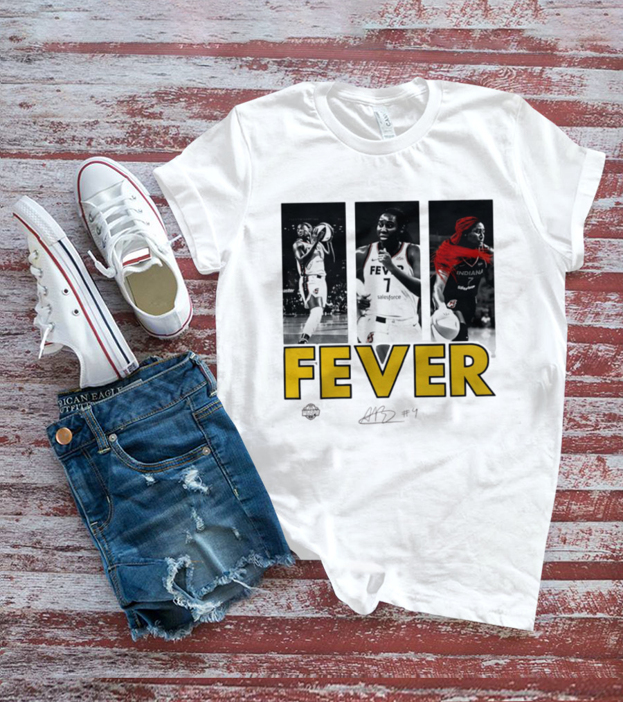 Indiana Fever Aliyah Boston WNBA Player Collage Signature T-Shirt