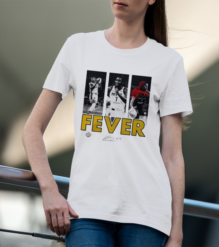 Indiana Fever Aliyah Boston WNBA Player Collage Signature T-Shirt