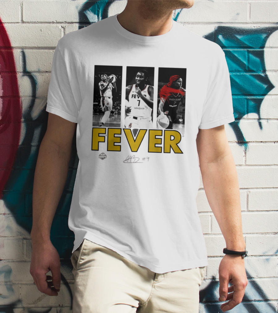 Indiana Fever Aliyah Boston WNBA Player Collage Signature T-Shirt