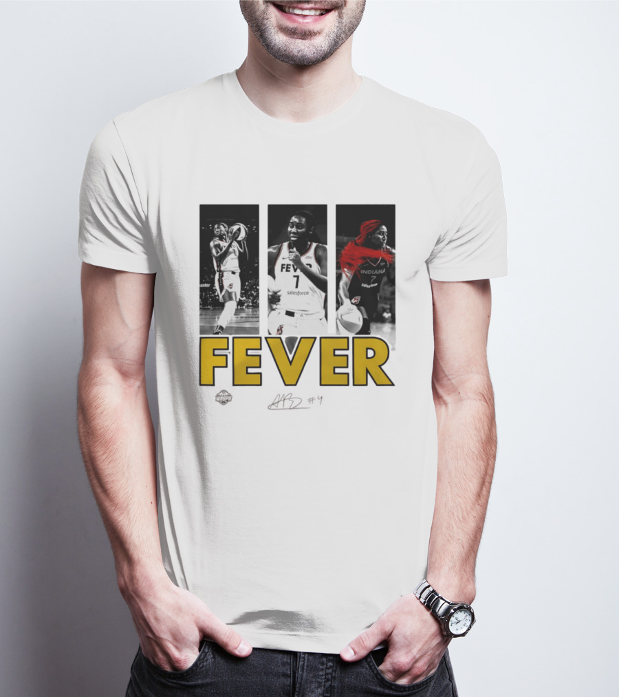 Indiana Fever Aliyah Boston WNBA Player Collage Signature T-Shirt