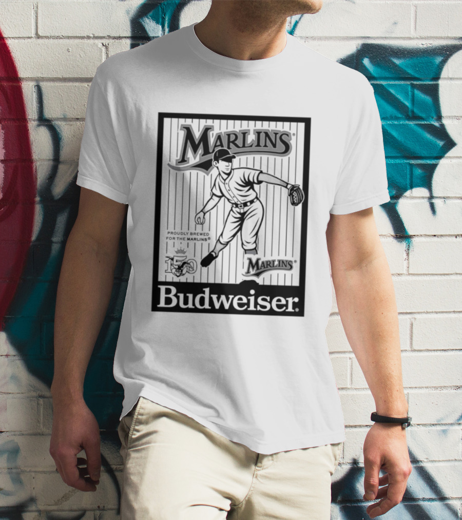 Budweiser 150 Years Florida Marlins Baseball Vintage Player T-Shirt