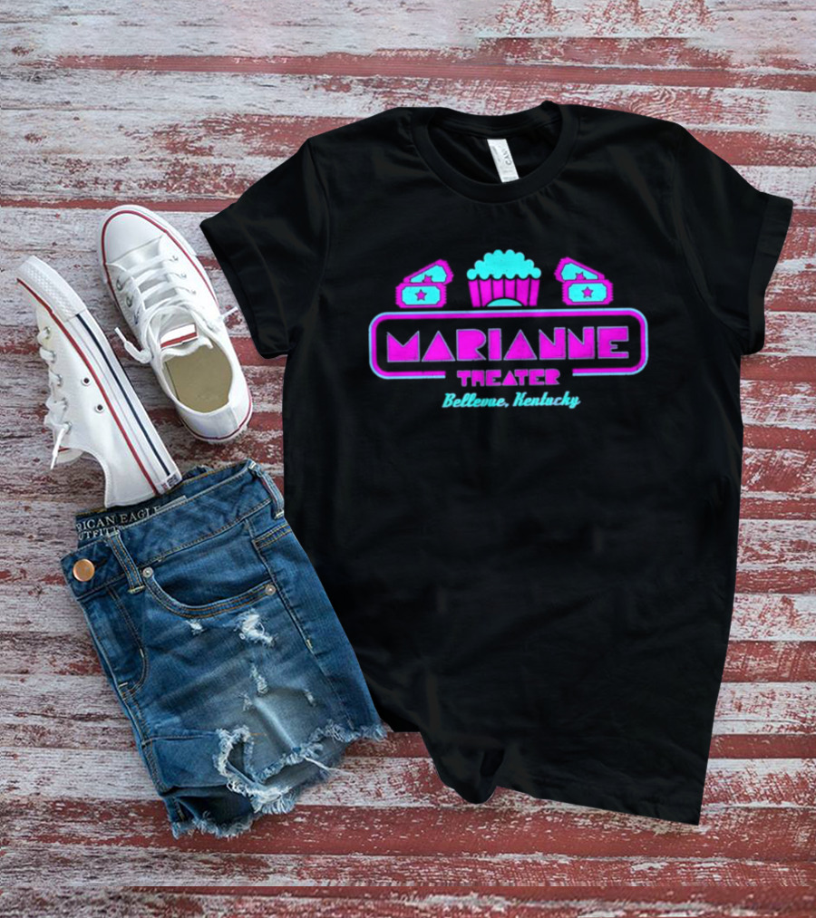 Marianne Theater Bellevue Kentucky Retro Popcorn Cinema Aesthetic T-Shirt