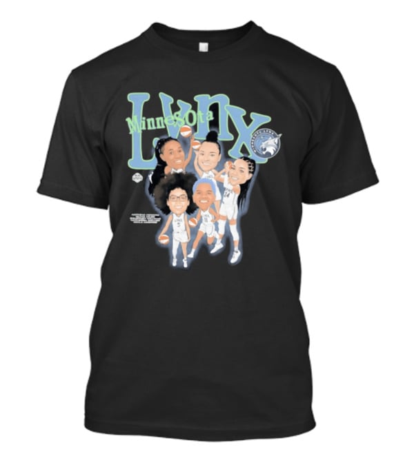Minnesota Lynx Big 5 WNBA Basketball Caricature Team Spirit T-Shirt