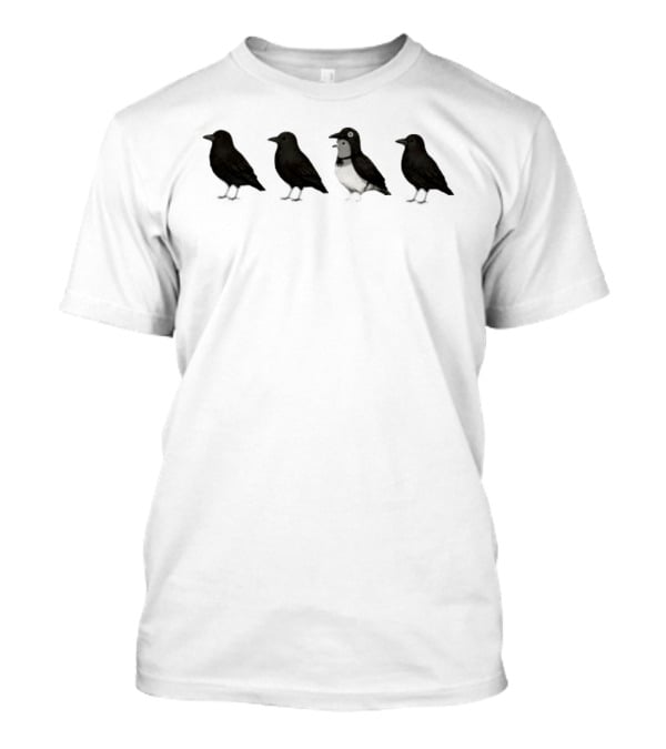 Crow Wearing A Pigeon Costume Bird Funny Animal Disguise T-Shirt