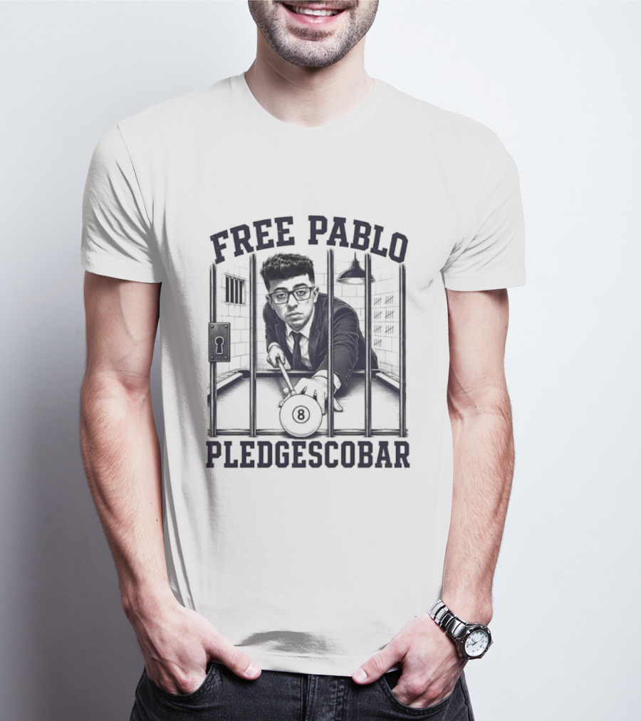 Free Pablo Pledgescobar Eight Ball Prison T-Shirt