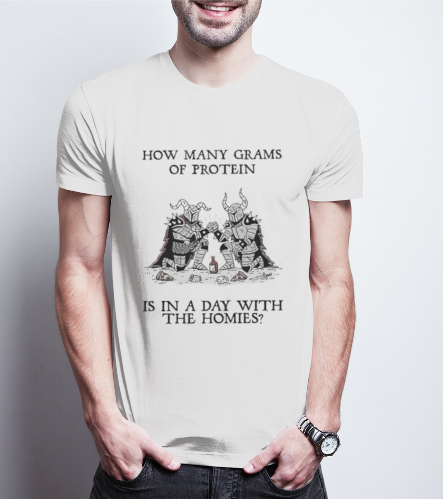 How Many Grams Of Protein Is In A Day With The Homies Silhouette Fantasy Characters T-Shirt