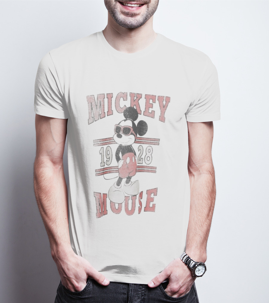 Mickey Mouse 1928 Vintage Red Sunglasses T-Shirt