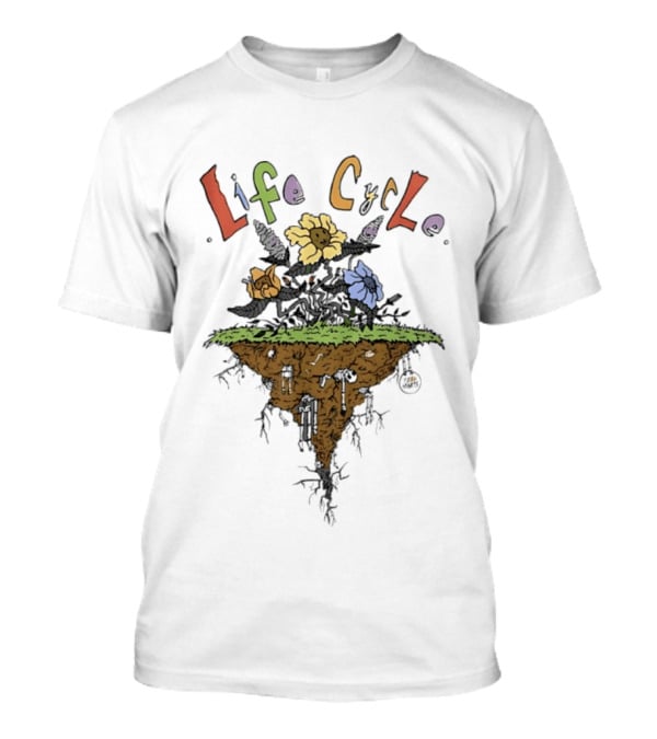 Life Cycle Floating Island With Colorful Flowers T-Shirt