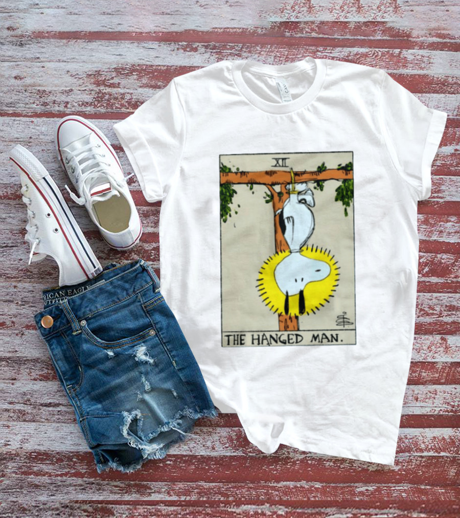 Snoopy The Hanged Man Tarot Card XII Peanuts T-Shirt