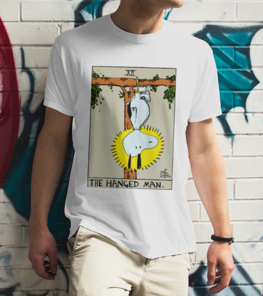 Snoopy The Hanged Man Tarot Card XII Peanuts T-Shirt