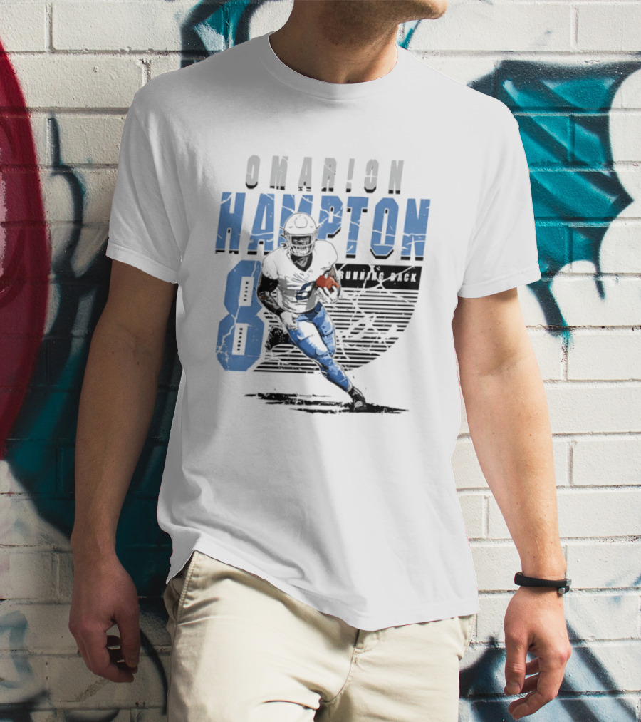 Omarion Hampton 8 Running Back Los Angeles Chargers Football T-Shirt