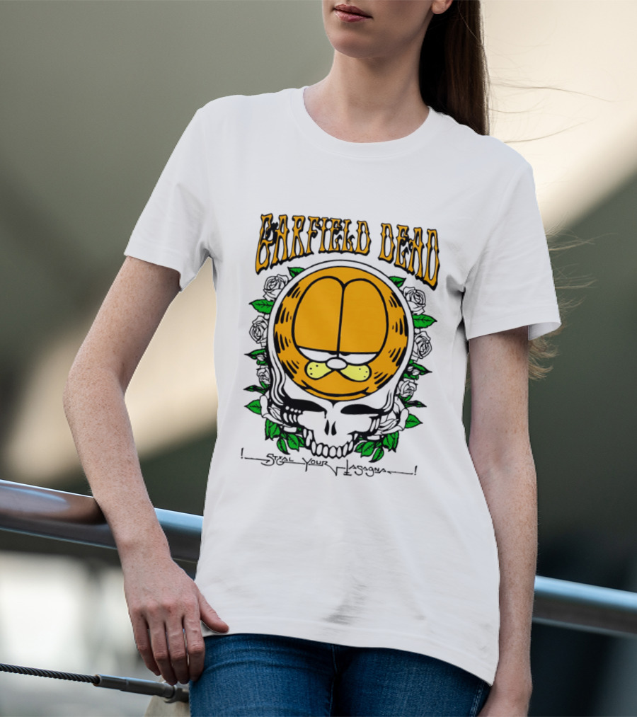 Garfield Dead Steal Your Lasagna Grateful Mashup T-Shirt