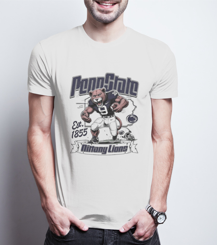 Penn State Nittany Lions Mascot Football Est 1855 T-Shirt