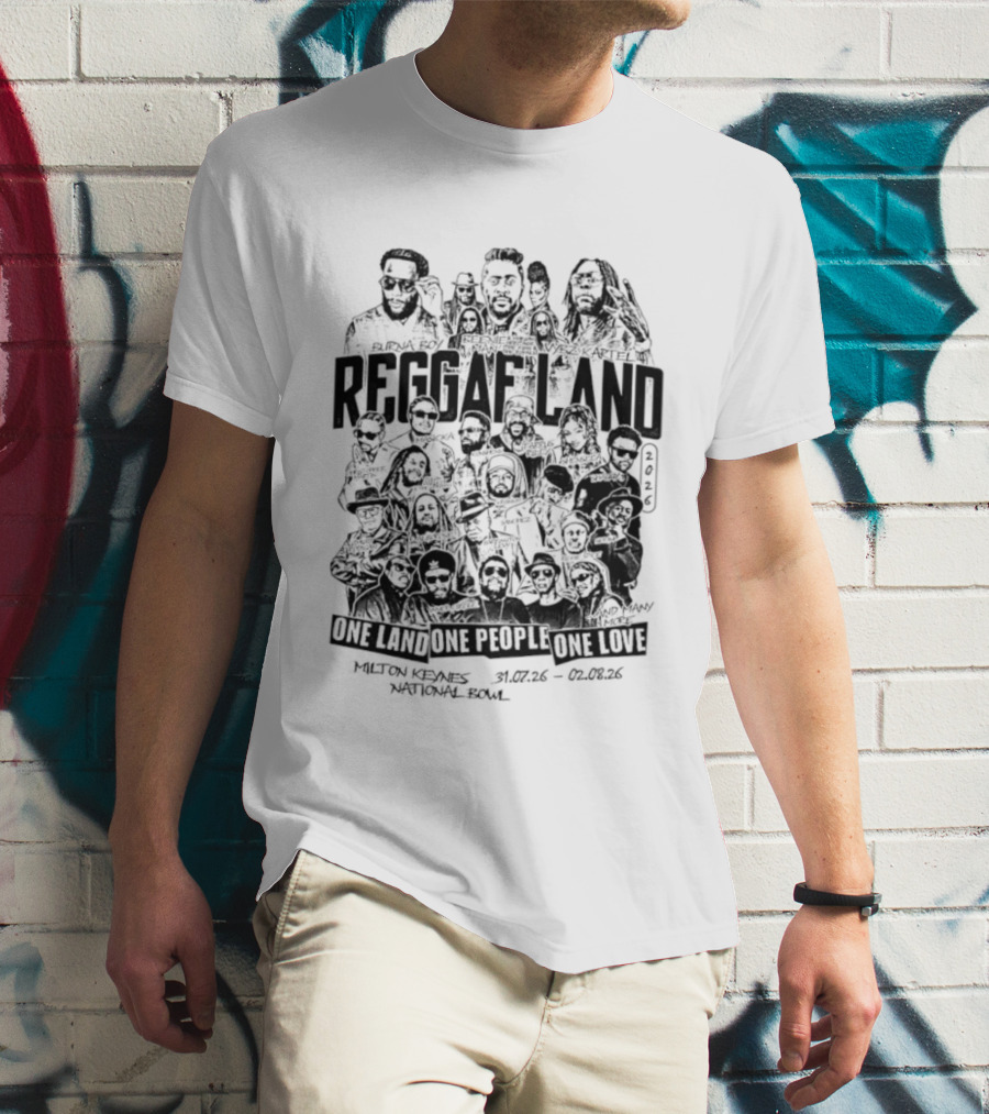 Reggae Land 2026 One Land One People One Love Bandana Army Jacket Rasta Roots Celebration T-Shirt