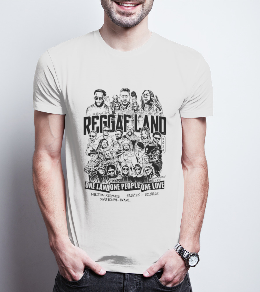 Reggae Land 2026 One Land One People One Love Bandana Army Jacket Rasta Roots Celebration T-Shirt