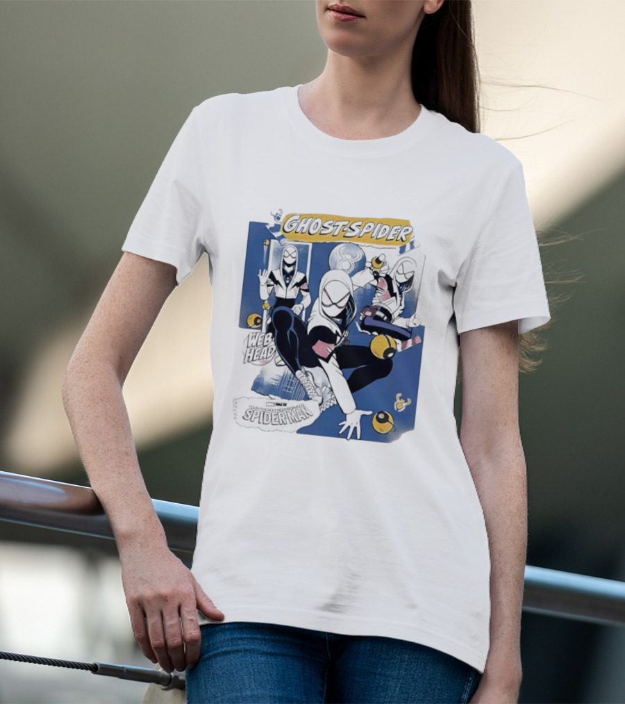 Ghost Spider Web Head Spider Man T-Shirt