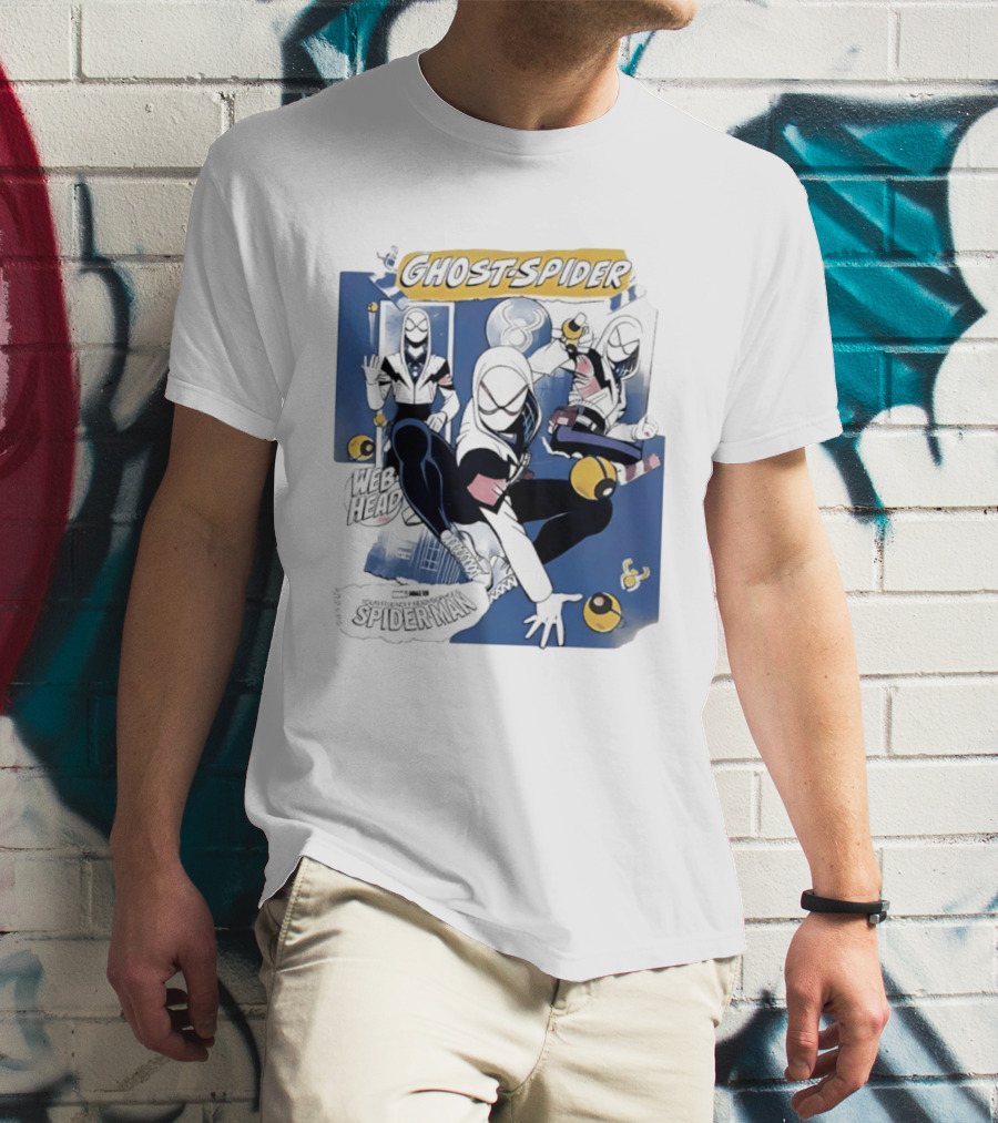 Ghost Spider Web Head Spider Man T-Shirt