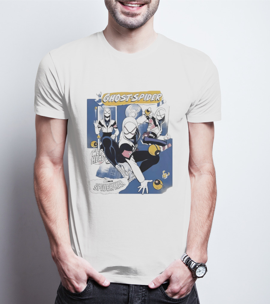 Ghost Spider Web Head Spider Man T-Shirt