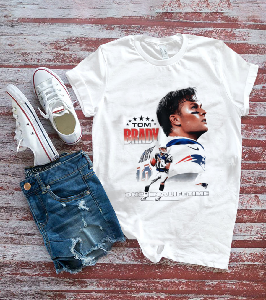 Tom Brady New England Patriots Once In A Lifetime Stars Collage T-Shirt