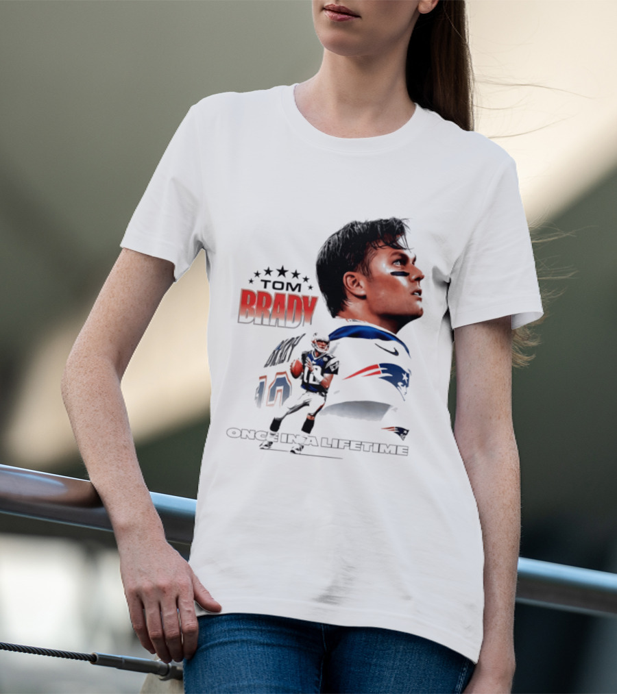 Tom Brady New England Patriots Once In A Lifetime Stars Collage T-Shirt