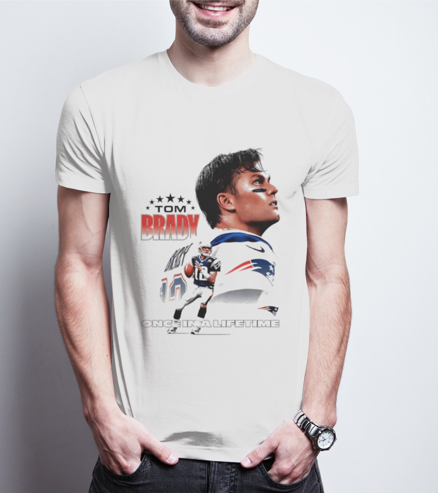 Tom Brady New England Patriots Once In A Lifetime Stars Collage T-Shirt