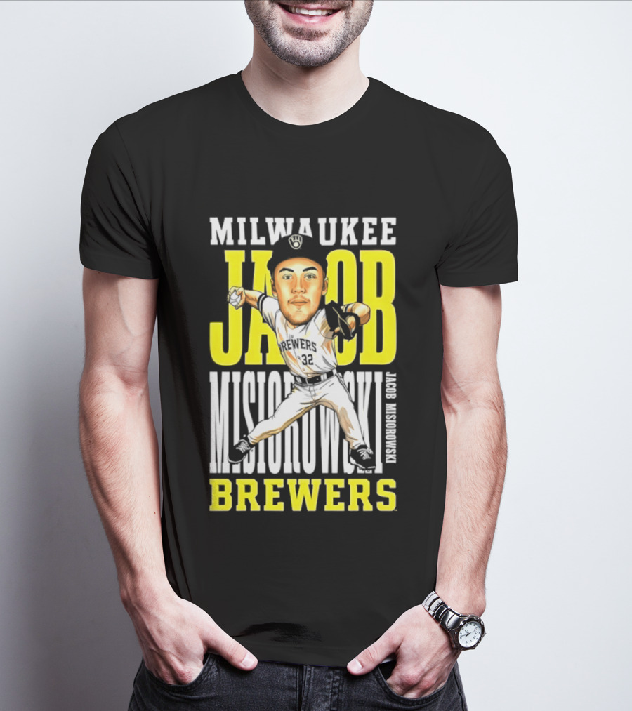 Milwaukee Brewers Jacob Misiorowski Caricature 2026 MLB T-Shirt