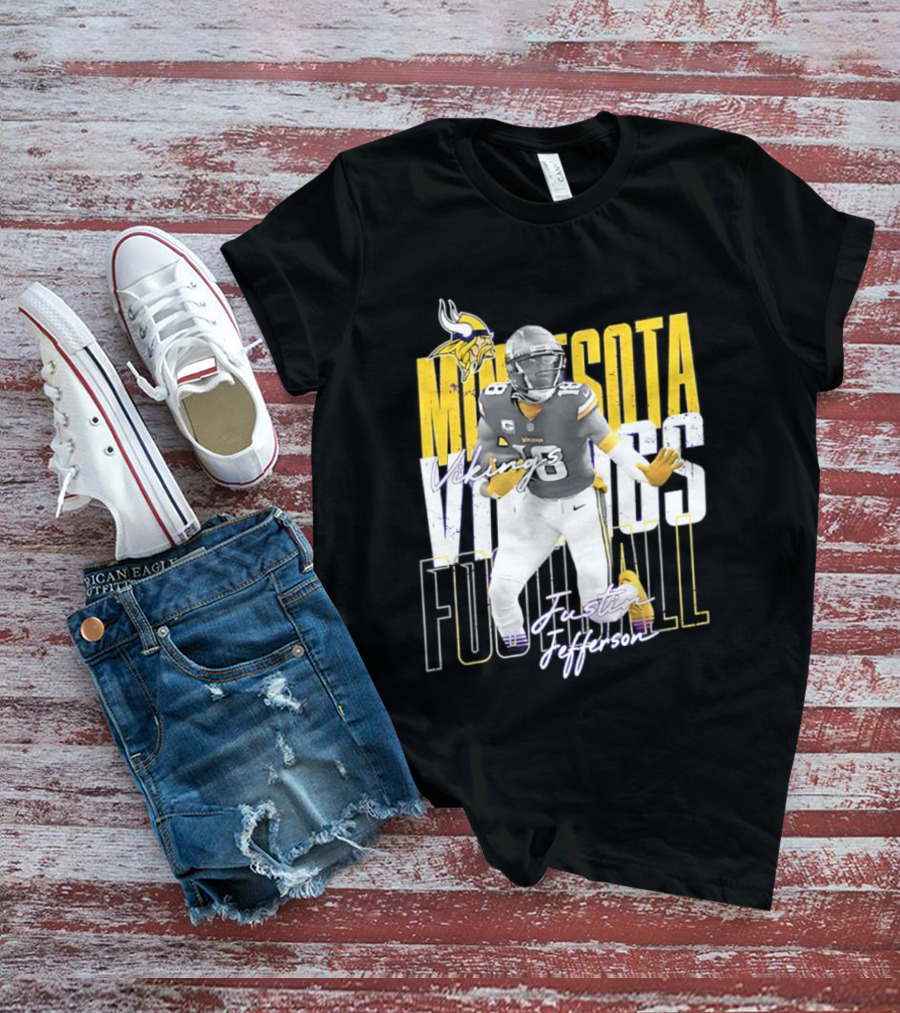 Minnesota Vikings Football Legends Justin Jefferson Iconic 18 T-Shirt