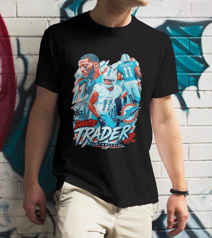 Dante Trader Jr 11 Miami Dolphins Football Player T-Shirt