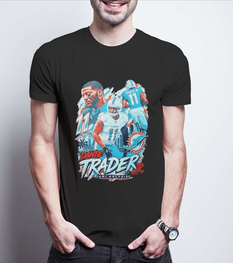 Dante Trader Jr 11 Miami Dolphins Football Player T-Shirt